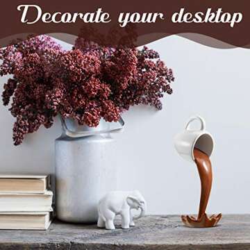 Jetec Floating Spilling Coffee Cup Magic Pouring Splash Coffee Mug Pouring Spilling Mugs Cafe Novelty Funny Cup Sculpture Art Decoration for Home Decor