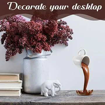 Jetec Floating Spilling Coffee Cup Magic Pouring Splash Coffee Mug Pouring Spilling Mugs Cafe Novelty Funny Cup Sculpture Art Decoration for Home Decor