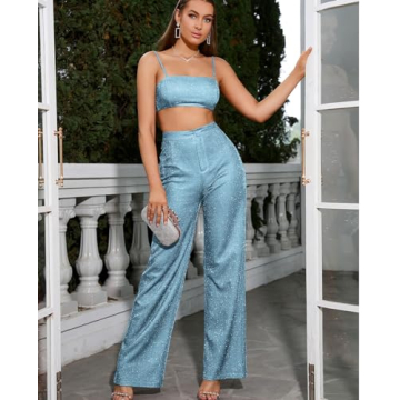 Colysmo Sparkle Sequin Two Piece Outfit for Women