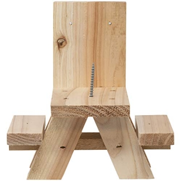 Charming Cedar Squirrel Picnic Table Feeder for Outdoors