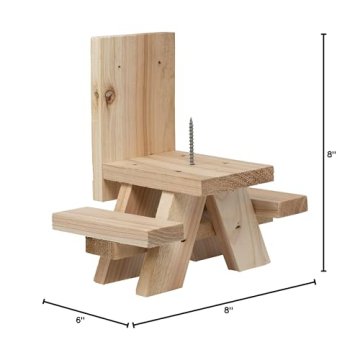 Charming Cedar Squirrel Picnic Table Feeder for Outdoors