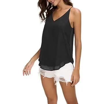 Evera B Women’s Adjustable V Neck Cami - Elegant & Versatile