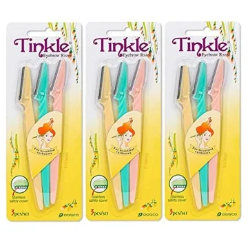Dorco Tinkle Eyebrow Razor 3 Pack - Perfect for Hair Removal & Dermaplaning