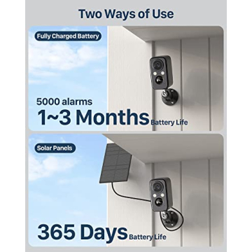 IHOXTX Wireless Security Camera with Solar Panel