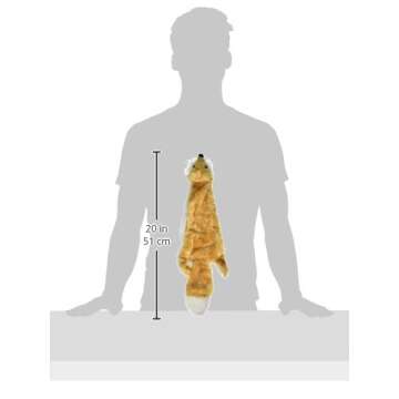 Best Pet Supplies 2-in-1 Stuffless Squeaky Dog Toys with Soft, Durable Fabric for Small, Medium, and Large Pets, No Stuffing for Indoor Play, Holds a Plastic Bottle - Fox, Medium