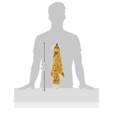 Best Pet Supplies 2-in-1 Stuffless Squeaky Dog Toys with Soft, Durable Fabric for Small, Medium, and Large Pets, No Stuffing for Indoor Play, Holds a Plastic Bottle - Fox, Medium