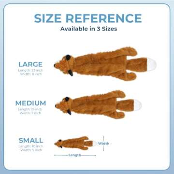 Best Pet Supplies 2-in-1 Stuffless Squeaky Dog Toys with Soft, Durable Fabric for Small, Medium, and Large Pets, No Stuffing for Indoor Play, Holds a Plastic Bottle - Fox, Medium