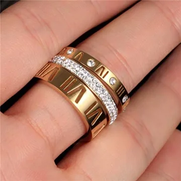 Jarlinwel Roman Numeral CZ Ring - Stylish Women's Jewelry