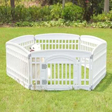 Stylish Pet Playpen: Safe & Easy Assembly for Dogs
