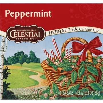 Celestial Seasonings Herbal Tea, Peppermint, 40 Count - Refreshing & Caffeine Free