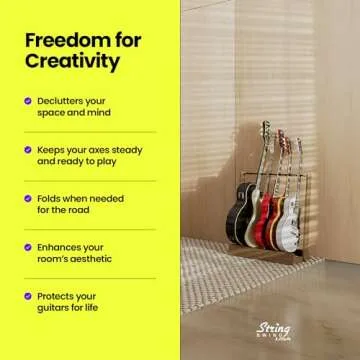 Elegant Guitar Stand for 6 Electric or 3 Acoustic Guitars
