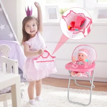 deAO Baby Doll Playset Stroller for Kids and Toddlers