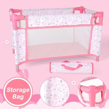 deAO Baby Doll Playset Stroller for Kids and Toddlers