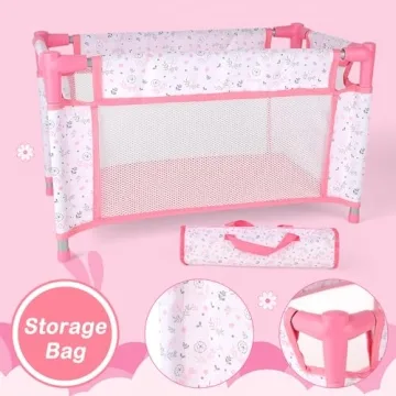 deAO Baby Doll Playset Stroller for Kids and Toddlers