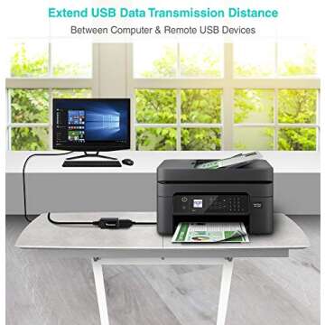 BlueRigger USB Extension Cable (32FT/10M, Long Active USB2.0 Extender, Male to Female Repeater, Data Transfer Cord)- for Game Consoles, Printer, Camera, Keyboard, Hard Drives