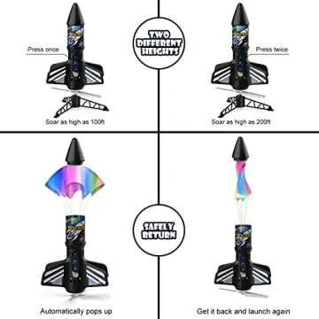 Motorized Rocket Toy for Kids - Launch up to 200 ft!