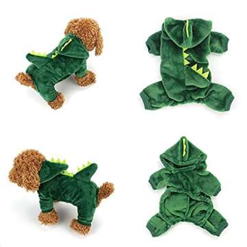 Dogs Clothes Small Pet Costume Halloween Dinosaur Costume Dog Clothing Puppy Outfits Funny Apperal (L)