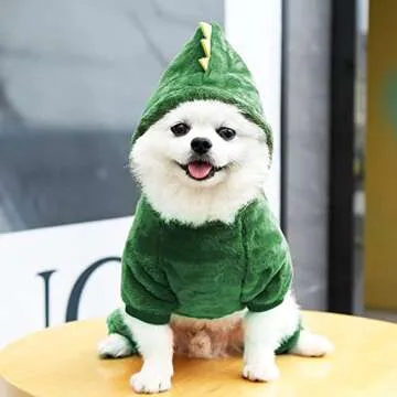 Dogs Clothes Small Pet Costume Halloween Dinosaur Costume Dog Clothing Puppy Outfits Funny Apperal (L)