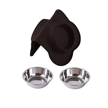 Hubulk Pet Dog Bowls with Non-Skid Mat and Food Scoop
