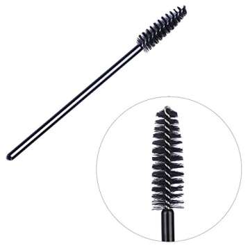 Disposable Mascara Wands Brush Makeup Spoolies Bulk for Eyelash Extensions, Black (1000 Pieces)