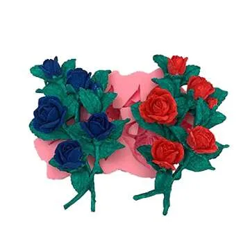 3D Flowers Silicone Fondant Molds Rose Cake Chocolate Moulds Dried Flower Jewelry Decorative Mould Resin Epoxy Clay Molds Pastry Baking Tools