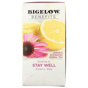 Bigelow Benefits Lemon Echinacea Herbal Tea Pack of 2