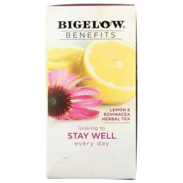 Bigelow Benefits Lemon Echinacea Herbal Tea Pack of 2