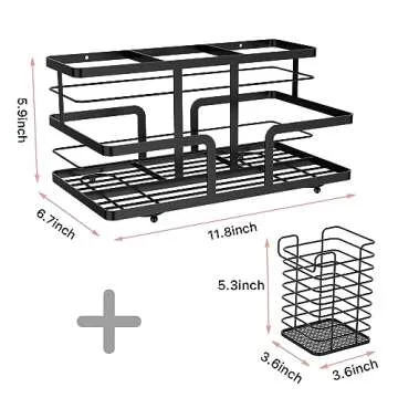 YIGII Hair Tool Organizer - Bathroom Counter Organizer Hair Dryer Holder, Vanity Caddy with Removable Cup Storage for Hair Dryer Accessories, Makeup, Toiletries