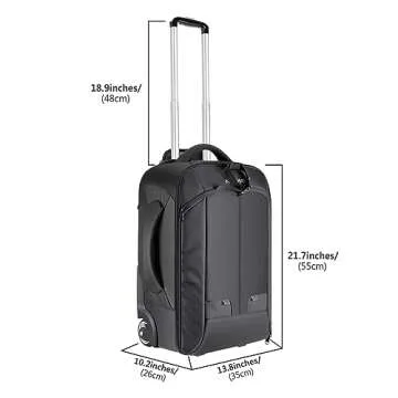 Neewer Convertible Wheeled Camera Backpack for Photos