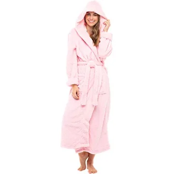 Alexander Del Rossa Women's Fluffy Hooded Robe  - Perfect for Cozy Nights