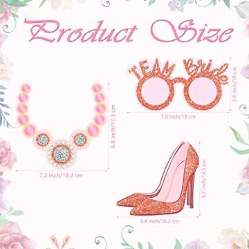 26 Pieces Bridal Shower Wedding Photo Booth Props Bachelorette Photo Props Rose Gold Pink Future Wife Party Decorations for Bridal Shower Out Hen Party Gift Accessories