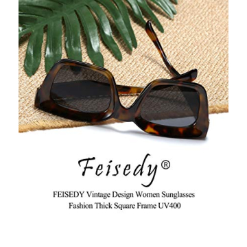 FEISEDY Classic Women Sunglasses Fashion Thick Square Frame UV400 B2471