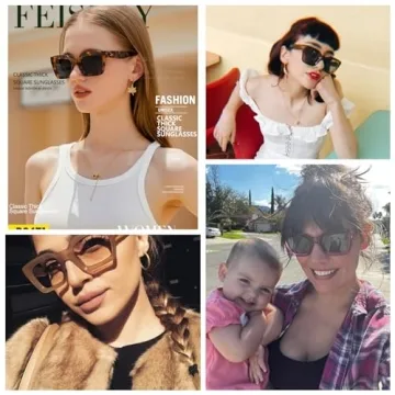 FEISEDY Classic Women Sunglasses Fashion Thick Square Frame UV400 B2471