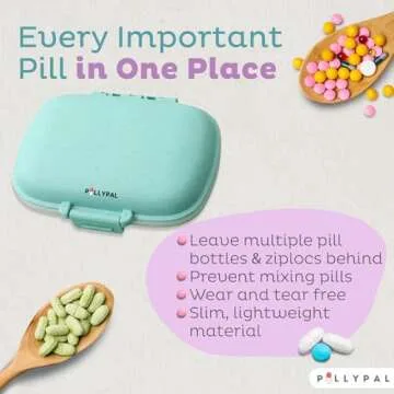 PillyPal V2 Travel Pill Organizer - 8 Slot Compact Case