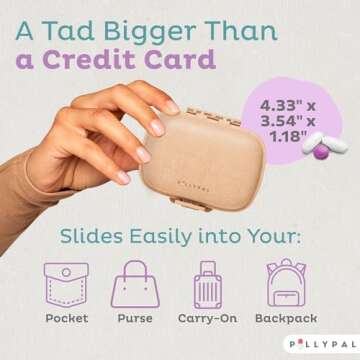 PillyPal V2 Travel Pill Organizer - 8 Slot Compact Case