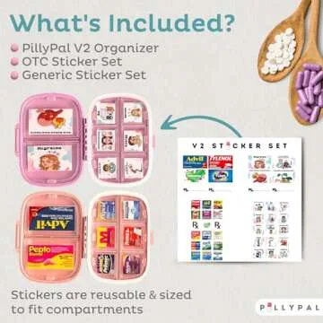PillyPal V2 Travel Pill Organizer - 8 Slot Compact Case