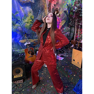 Sequined Women Suit Set Stylish Blazer for Special Occasions