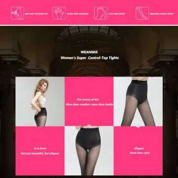 WEANMIX Women's Control Top Sheer 40D Tights - Comfortable and Durable Silk Stockings
