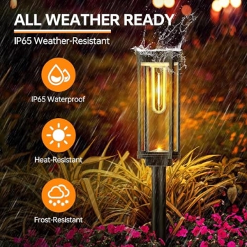 BITPOTT Bright Solar Pathway Lights - 8 Pack Outdoor Lighting