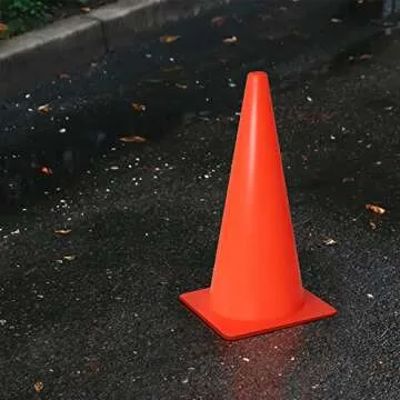 12 Inch Traffic Training Sports Cones, [10 Pack] Orange Safety Cones, Soccer Basketball Cones for Drills, Plastic Marker Cones for Indoor/Outdoor Activity & Festive Events