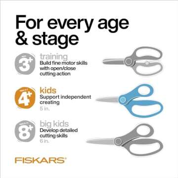 Fiskars 5" Kids Scissors - Safe & Easy Cutting Tool