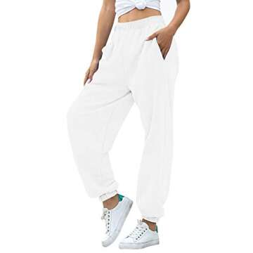 Amormio Women's Active Cotton-Blend Fleece Sweatpants