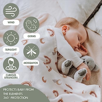 GLLQUEN BABY Muslin Swaddle Blankets for Newborns 6 Pack
