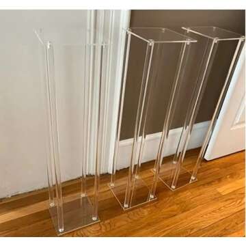 Simprefine 32'' Tall Clear Acrylic Flower Stand - Elegant Centerpiece Vases for Weddings and Parties