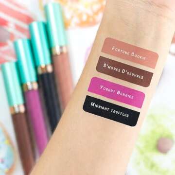 Beauty Bakerie Lip Whip Liquid Lipstick for Women, Waterproof Lip Gloss, Tint, Stain Long Lasting Hydrating Moisturizer, Matte or Metallic, 3.5mL, Midnight Truffles