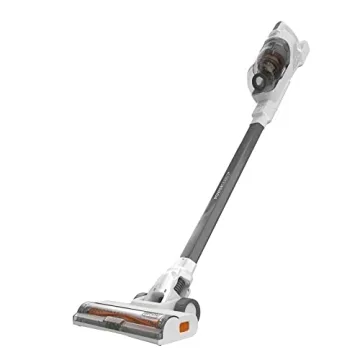 BLACK+DECKER POWERSERIES+ 20V MAX Cordless Stick Vacuum with LED Floor Lights, Lightweight, Multi-Surface (BHFEA520J) , Gray