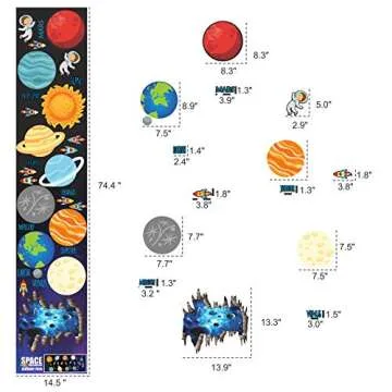 Classroom Decor Sensory Path Decals for Floor & Wall - Solar System Space Exploring Hopscotch Floor Stickers for Boosting Gross Motor Skills