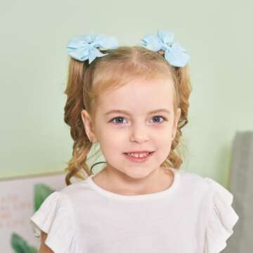 60PCS 3 Inch Hair Bows - Grosgrain Ribbon Toddler Hair Accessories for Girls