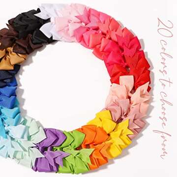 60PCS Toddler Hair Bows with Alligator Clips - Colorful Accessories
