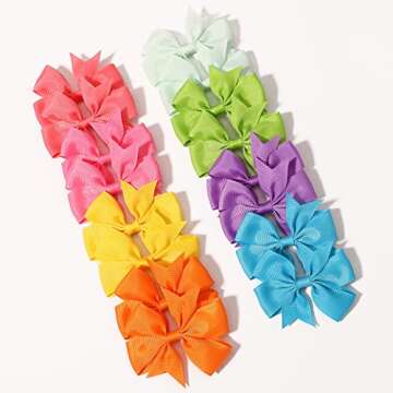 60PCS Toddler Hair Bows with Alligator Clips - Colorful Accessories